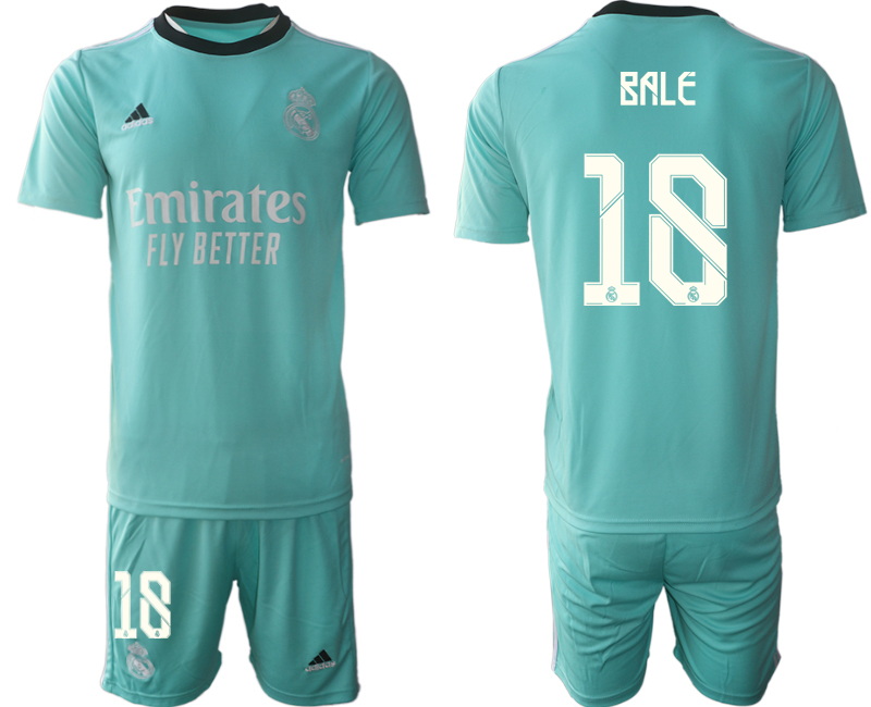 Men 2021-2022 Club Real Madrid second away Light blue #18 Soccer Jersey->real madrid jersey->Soccer Club Jersey